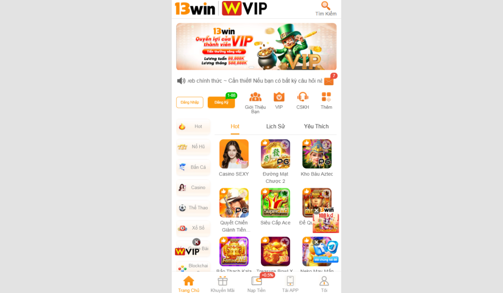 Khám phá kho game giải trí đỉnh cao tại 13WIN